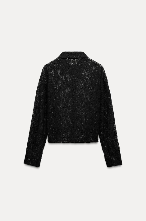 Blusa de Encaje con Lentejuelas