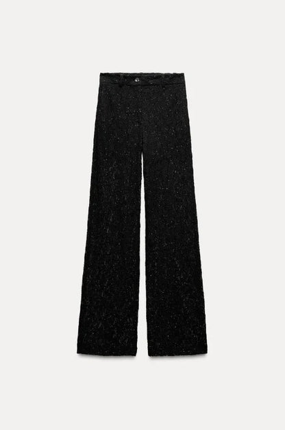 Pantalón de Encaje de Talle Alto